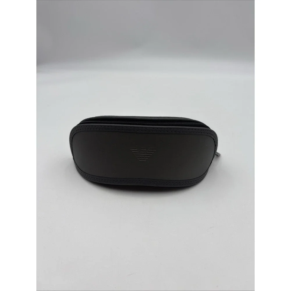 EMPORIO ARMANI AUTHENTIC EYEGLASSES SUNGLASSES BLACK GREY ZIPPER CASE